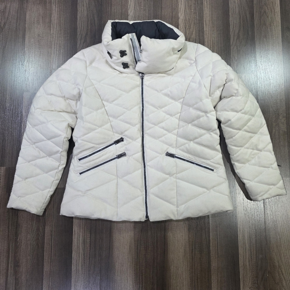 Sorel Pecaut Quilted Puffer Wool and Down Off White Jacket w/ Hidden Hood. XL